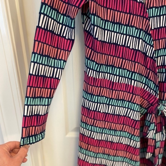 NWT All For Color stripe print knit wrap dress - Picture 6 of 7